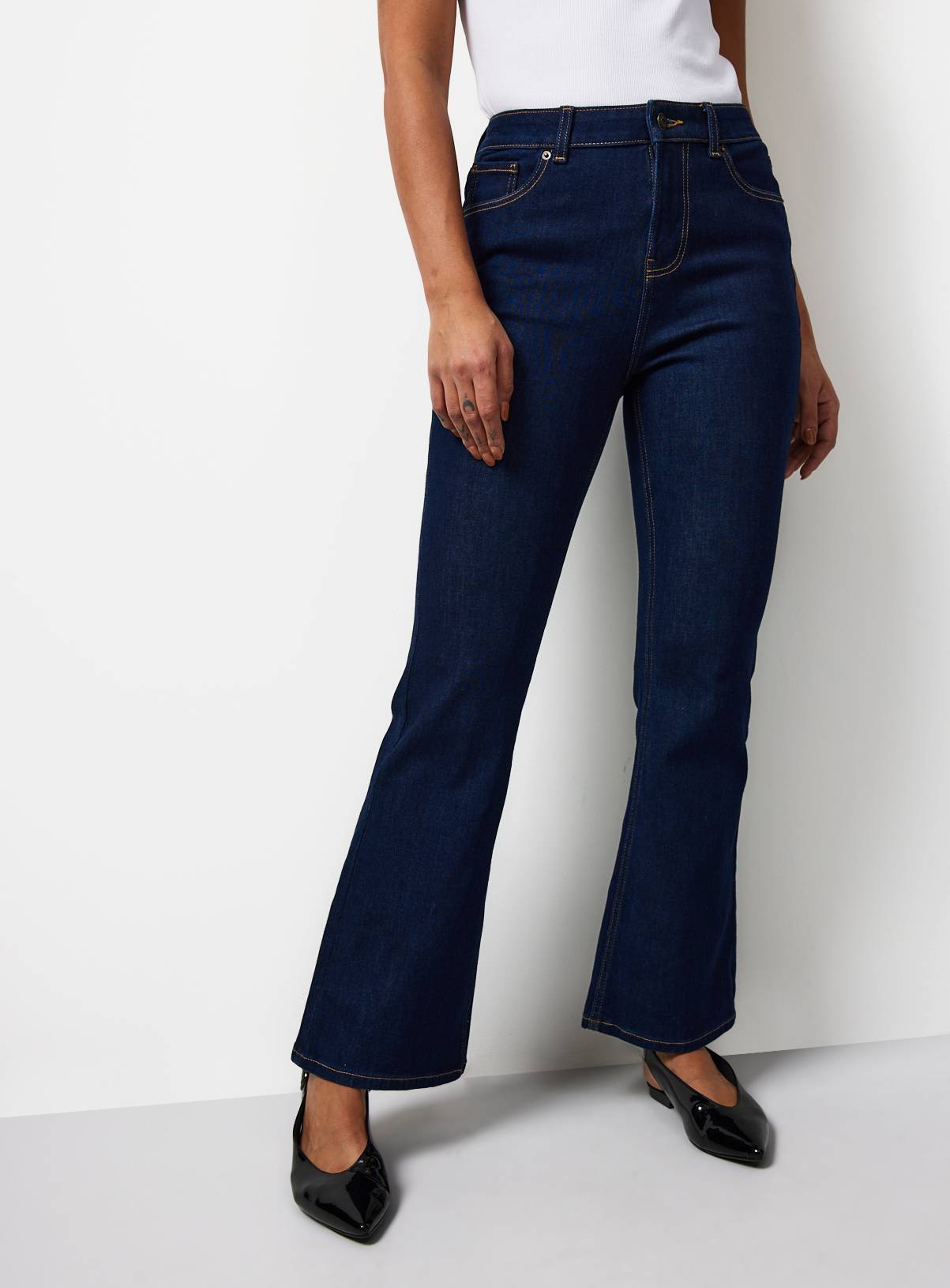 Dark Denim High Rise Slim Fit Flared Jeans 20R - Image 2